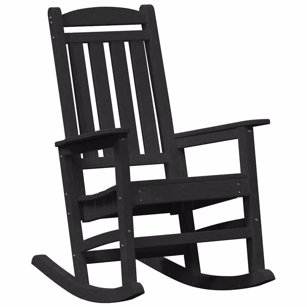 Berkfield Home Garden Black Rocking Chair with Armrests, W/D/H: 70 x 92 x 107.5 cm – 3