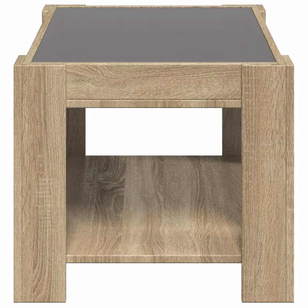 Berkfield Home LED Coffee Table in Sonoma Oak, W/D/H: 73 x 53 x 45 cm – 3