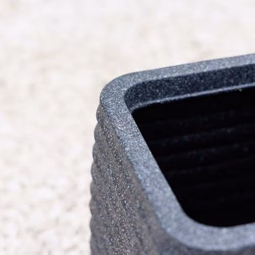Primrose Square Ridged Outdoor Planter Pot in Black – 3