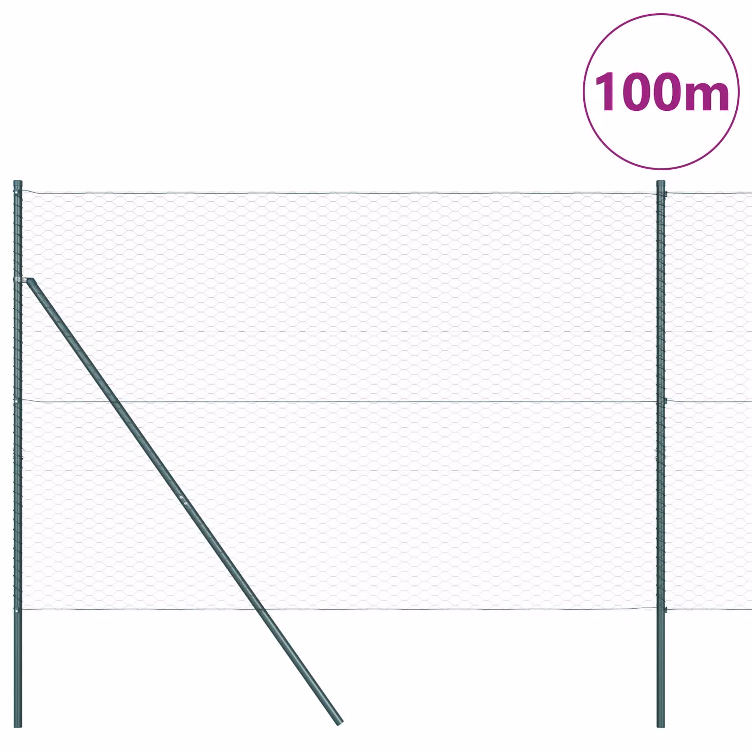 Berkfield Home Grey Steel Hexagon Fence, H: 160 cm x W: 100 m – 2