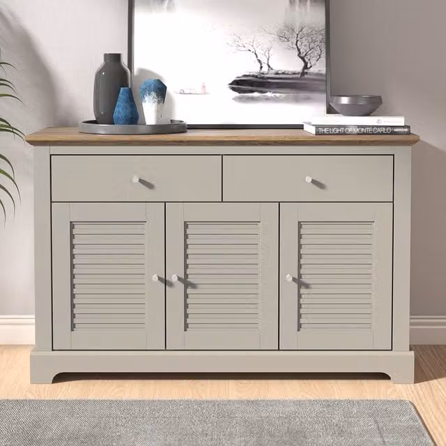 GFW Salcombe Large Sideboard in Light Grey