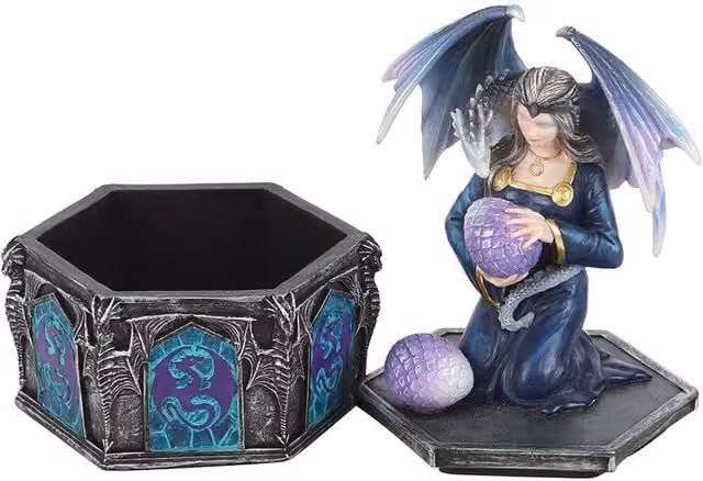 Dragon Friendship Spring Box by Anne Stokes, Multicolour Tabletop Decorative Box by Kingsbury Gifts