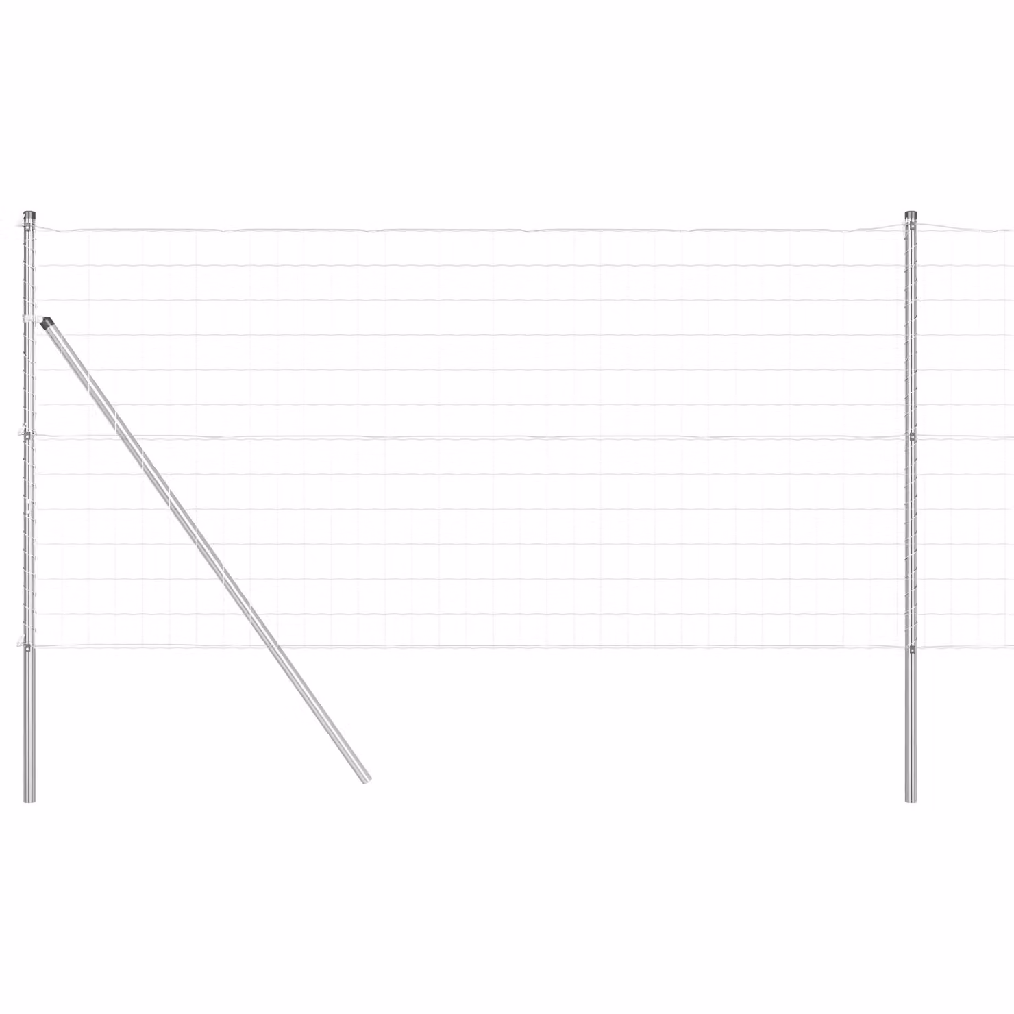 Berkfield Home Euro Fence with 13 Posts, Galvanised Steel, Silver, H: 120 cm, L: 25 m – 2