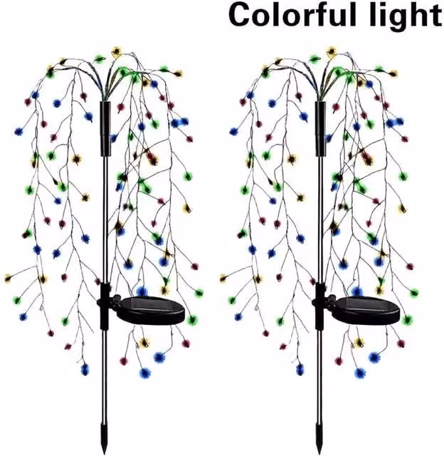 SPETLEK Multicoloured Waterproof LED Solar Powered Firework Garden Lights with Ground Spikes, Pack of 2 – 1