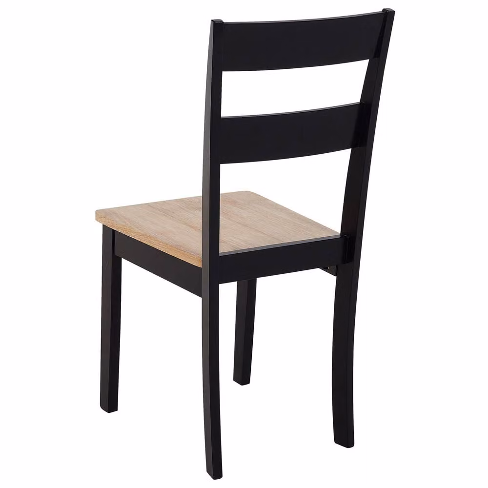 Wyld and Coco Set of 2 Black Lacquered Rubberwood Slat Back Dining Chairs – 3