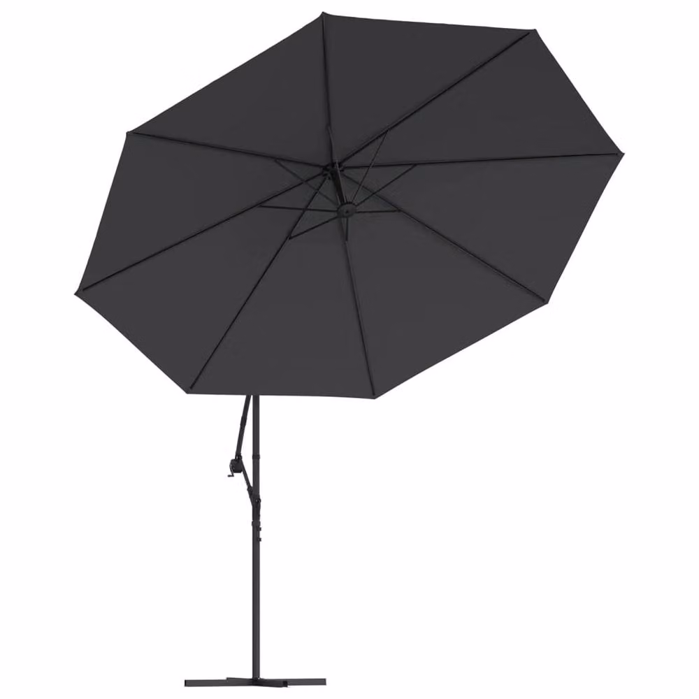 Berkfield Home Black Cantilever Garden Umbrella with LED Lights, 350 cm – 4