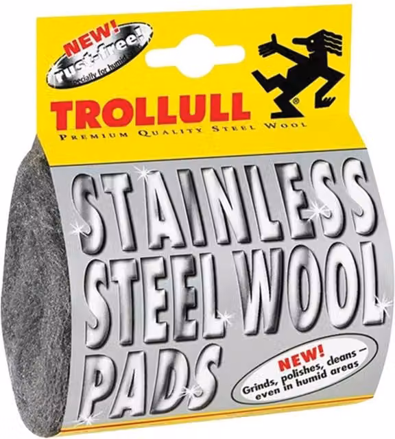 Trollull Stainless Steel Wool Pads, 2 Pack, Grey/Multicolour