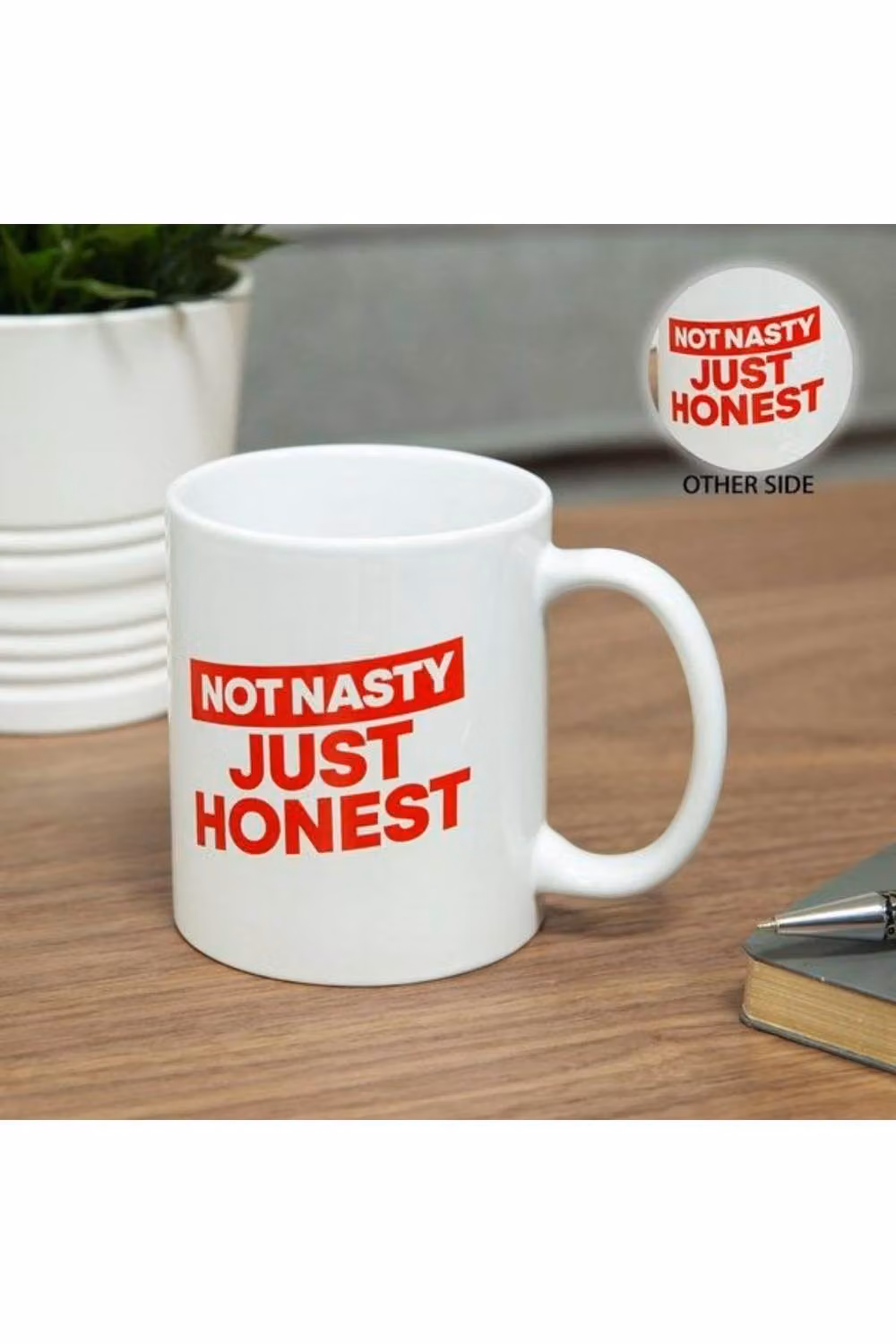 KDMD Ministry of Humour Not Nasty Just Honest Ceramic Mug 2 Pack in White – 2