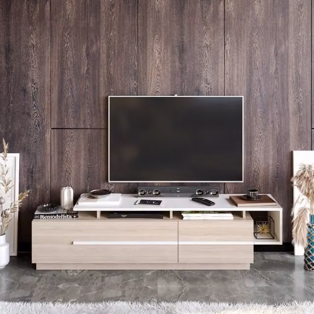 Decorotika Pilar TV Unit in Cordoba and White