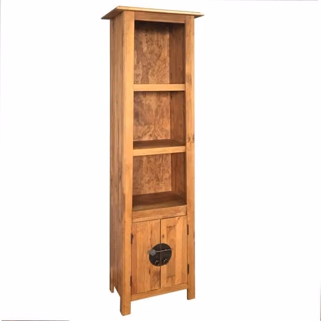 Berkfield Home Freestanding Solid Pinewood Bathroom Cabinet in Brown, W/D/H: 48 x 32 x 170 cm – 1