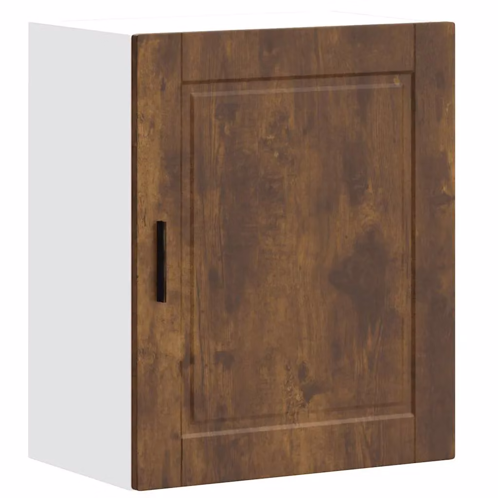 Berkfield Home Porto Kitchen Wall Cabinets, Set of 2, Smoked Oak and Black Engineered Wood – 3