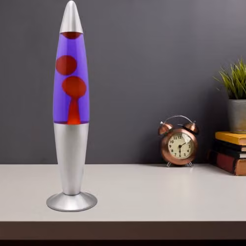 Trendi Pink Wax and Purple Liquid Motion Lamp with Silver Aluminium Base, Height: 40.64 cm – 4