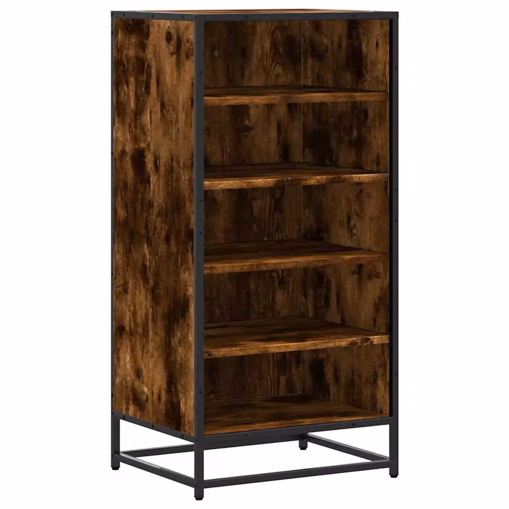 Berkfield Home Smoked Oak Shoe Rack in Brown, W/D/H: 48 x 38 x 97.5 cm – 2