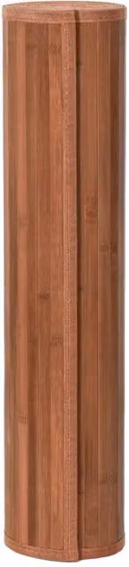 Berkfield Home Rectangular Bamboo Rug in Brown, W: 80 cm, L: 400 cm