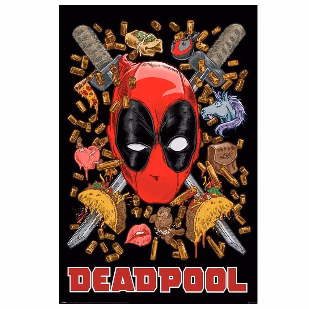 Deadpool Chimichanga Multicolour Paper Poster – 2