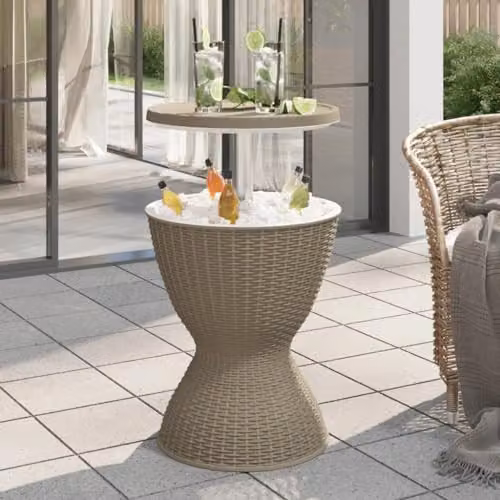 vidaXL 3-in-1 Ice Cooler Table, Brown Polypropylene, W/D/H: 82 x 57 x 48 cm – 2