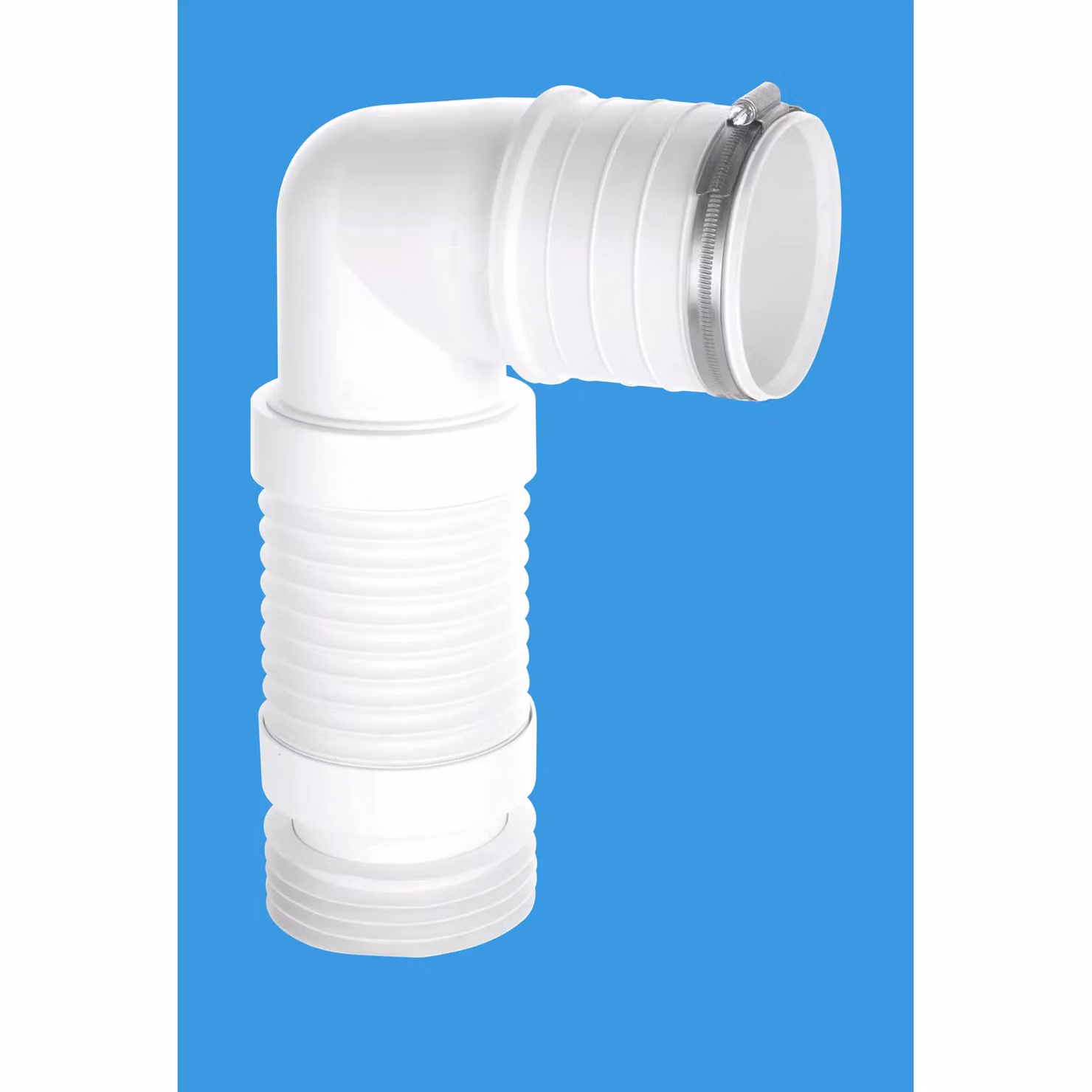 McAlpine Short 90 Degree Back to Wall Flexible WC Connector in White – 2