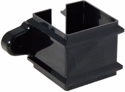 FloPlast Square Downpipe Clip with Fixing Lugs, 65mm, Black
