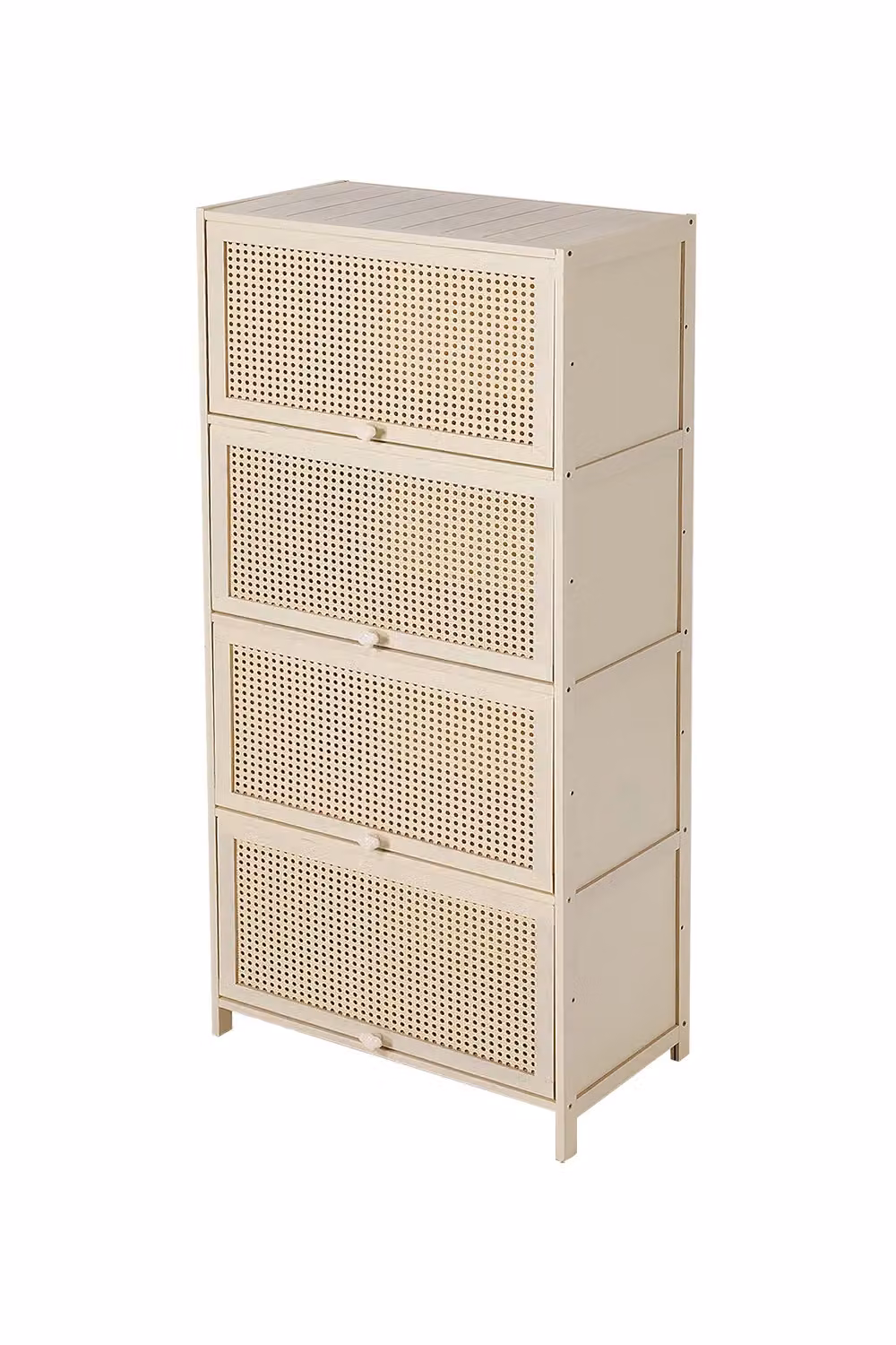 Living and Home Bamboo Freestanding Sideboard Storage Cabinet in White – 3