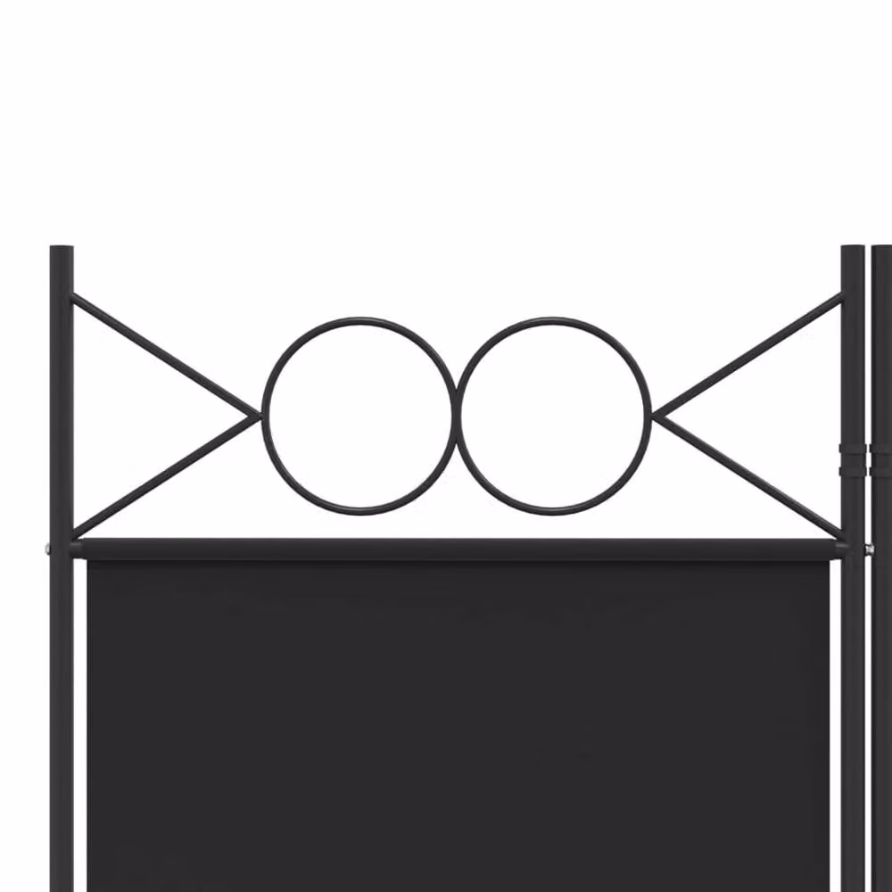 Berkfield Home 4-Panel Fabric Room Divider in Black, W/H: 200 x 160 cm – 5