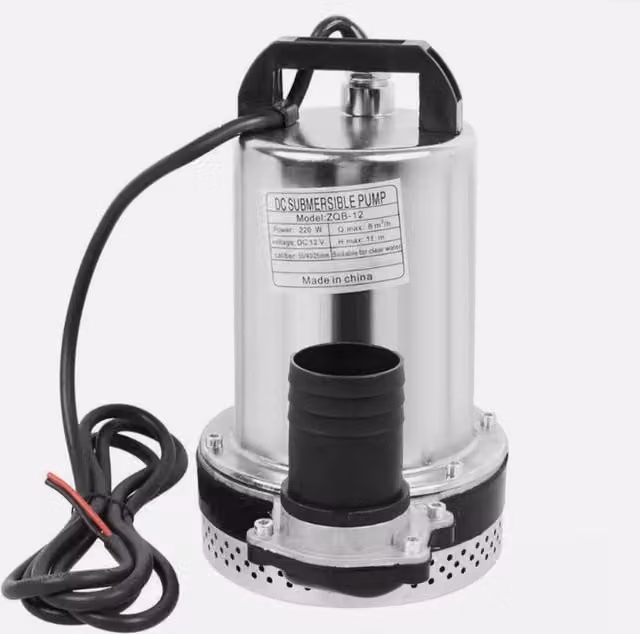 NESTLUNE 12V DC Submersible Dirty Water Pump for Garden, Silver