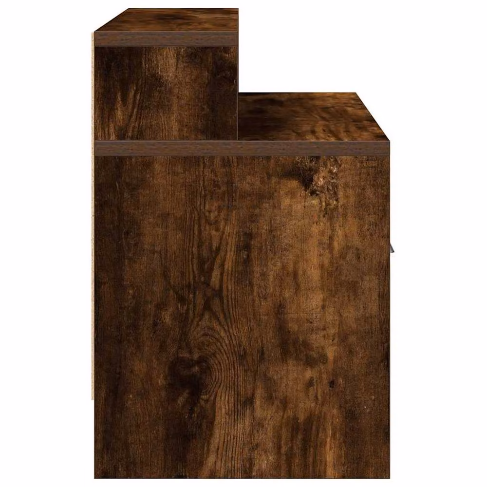Berkfield Home Set of 2 Smoked Oak Bedside Cabinets with Drawer in Brown, W/D/H: 51 x 31 x 47 cm – 4