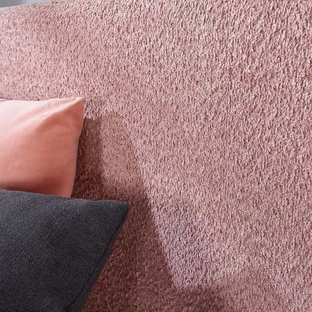 Aspire Bouclé Upholstered Garland Ottoman Bed Frame in Pink, Super King, W: 200 cm x D: 200 cm – 4