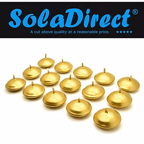 SolaDirect Unscented Metallic Gold Floating Paraffin Wax Candles, Pack of 15 – 2