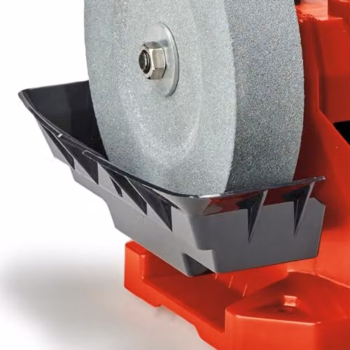 Einhell TC-WG 200 Wet Bench Grinder in Red and Black with 200 mm High Speed Wet-Stone Grinding Wheel and 180 mm Leather Honing Wheel – 6