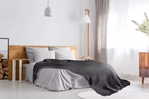 Emma Barclay Waffle Pique Cotton Throw in Grey with Fringes, W/D/H: 228 x 254 cm – 3