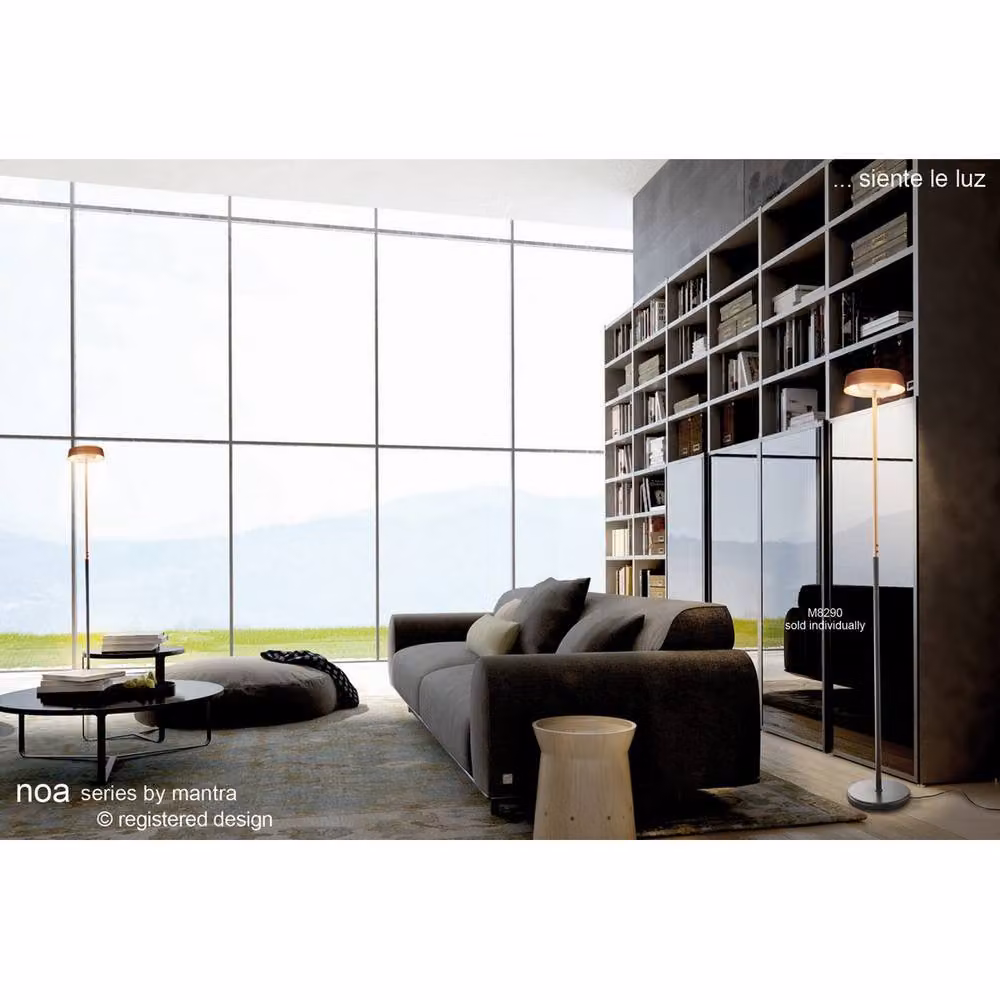 Netlighting Noa Floor Lamp in White and Wood with 2 LED Lights, 30W, 3000lm, Touch Dimmer – 3