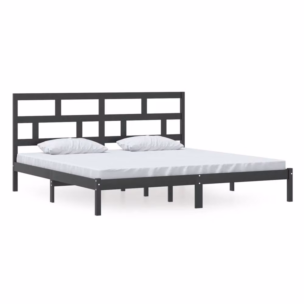 Berkfield Home Beautiful Bed Frame in Black Solid Pine, W/D/H: 200 x 100 x 206 cm – 2