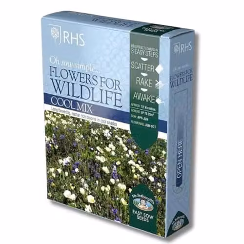 Mr Fothergill's RHS Cool Mix Wildflower Seeds, 12 Varieties in Blue, White and Multicolour – 1
