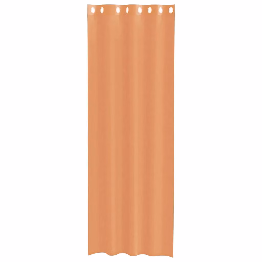 Berkfield Home Voile Eyelet Curtains, 2 Pack, Brown and Orange Terracotta – 2