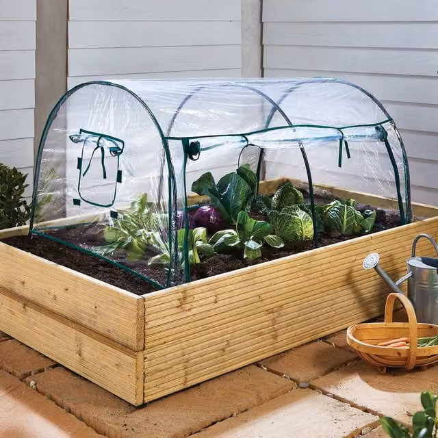 Gainsborough Mini Garden Growhouse with PVC Cover and Steel Frame in Green and Transparent, W/D/H: 120 x 80 x 60 cm