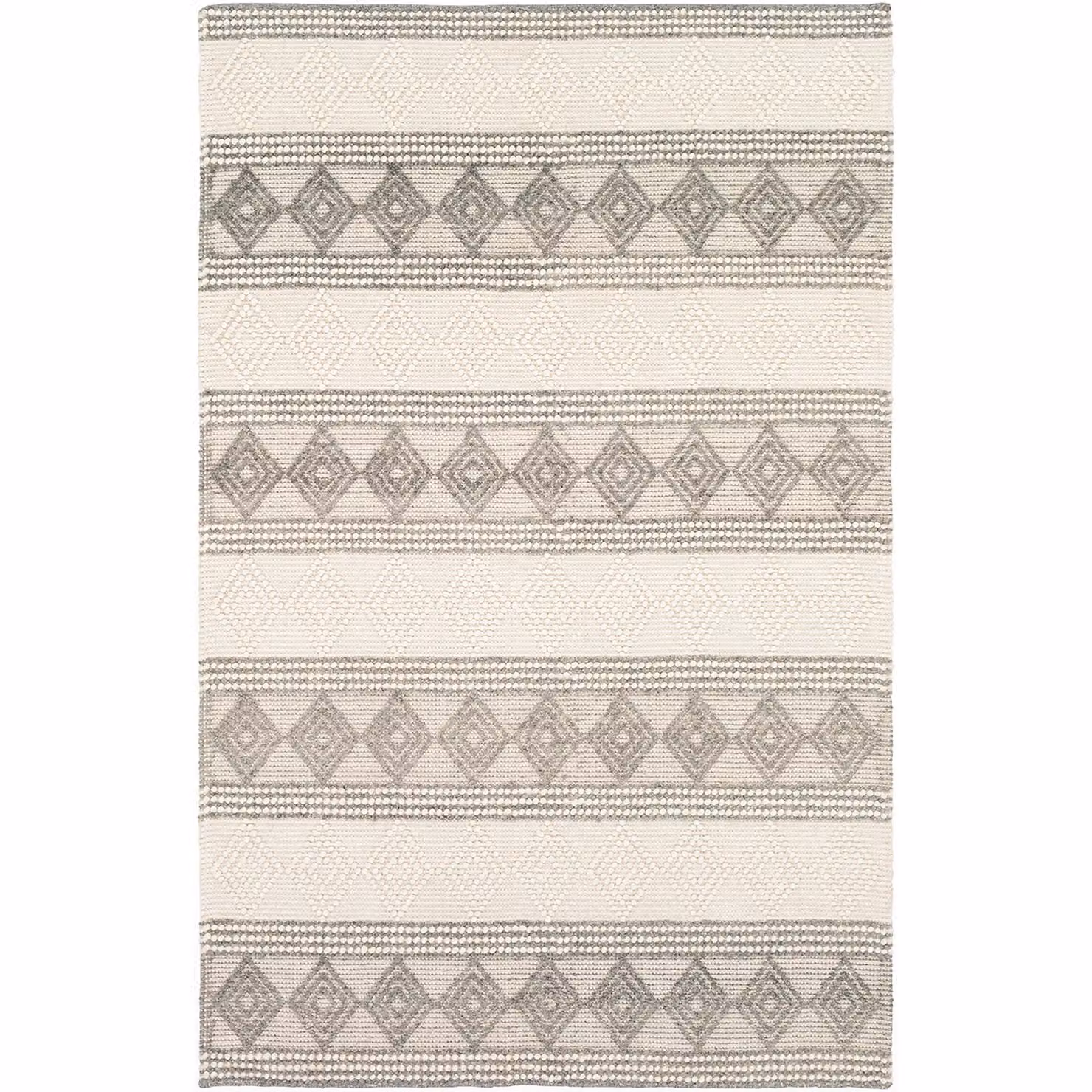 Livabliss Hygge Hand Woven Wool Cottage Rug in Grey, W: 150 cm, D: 230 cm – 2