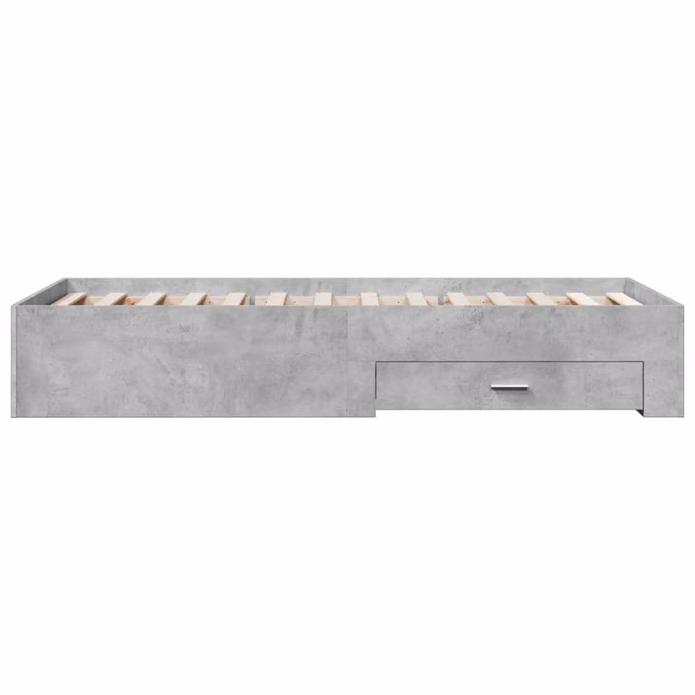 Berkfield Home Small Single Bed Frame with Drawers, Concrete Grey, W: 75 cm, L: 190 cm – 3