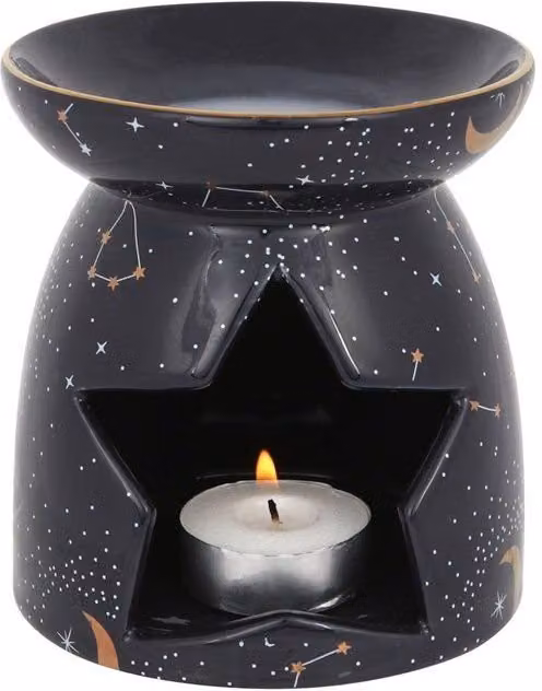 KDMD Purple Constellation Geometric Tealight Oil Burner in Black, Purple and Gold