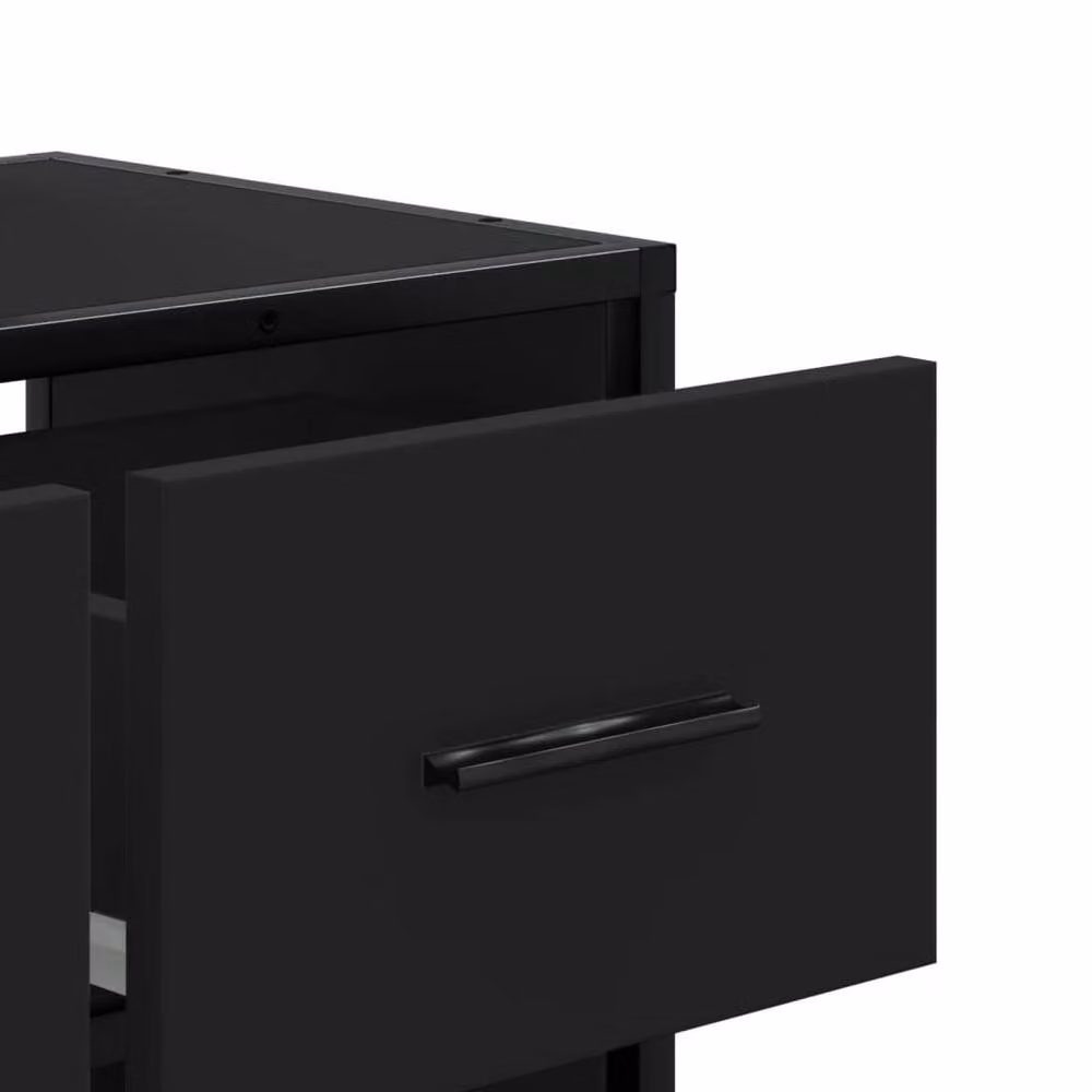 Berkfield Home Modern Black TV Cabinet in MDF and Metal, W/D/H: 60 x 31 x 39.5 cm – 5