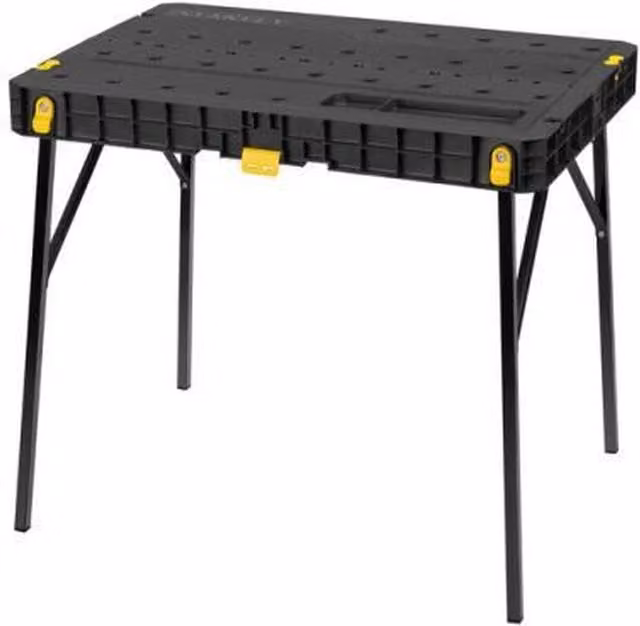 Stanley STST83492-1 Foldable Polypropylene Portable Workbench, Black, Max Load 320 kg