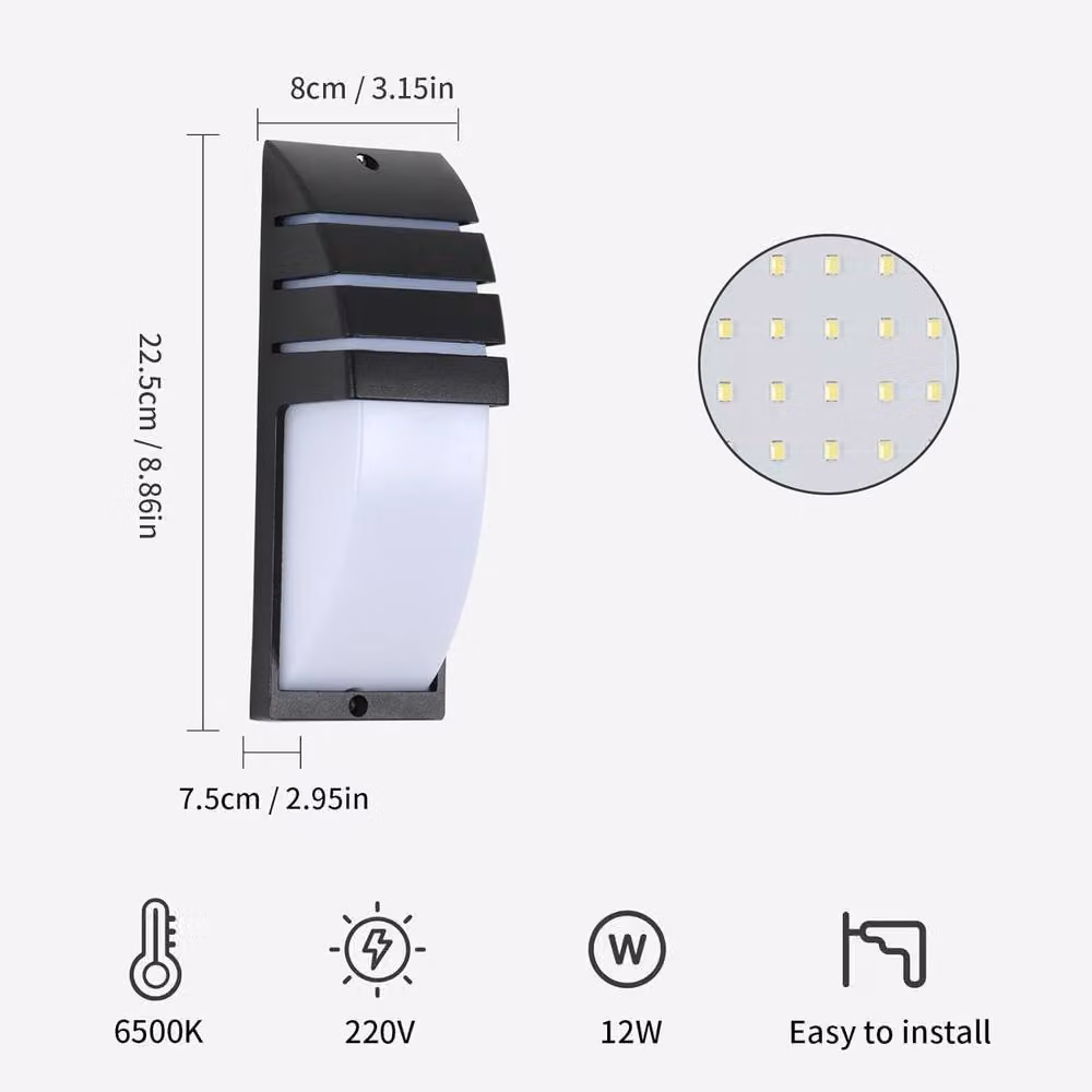 Goeco 2 Pack Modern Up and Down LED Wall Lights in Black, 12 W, 6500 K, IP65 Waterproof – 4