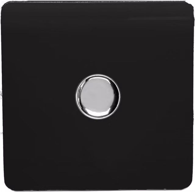 Trendi 1 Gang 2 Way 100w LED Dimmer Screwless 10 Amp Light Switch in Piano Black