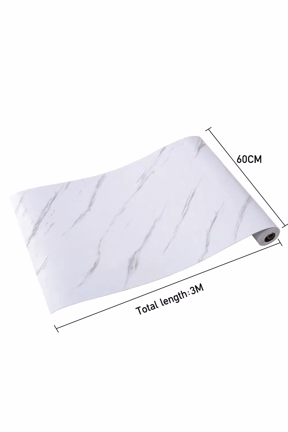 Living and Home White Marble Effect Self Adhesive Vinyl Wallpaper Roll, W: 60 cm x L: 3 m – 2