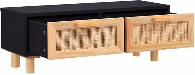 Berkfield Home Modern Black Rectangular Decorative Coffee Table W: 80 cm, D: 40 cm, H: 30 cm – 1