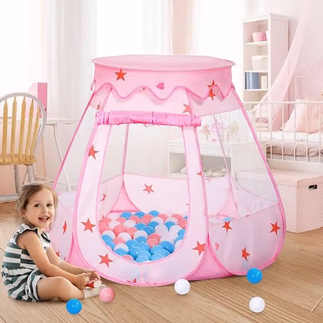 Livingandhome Portable Foldable Play Tent with Storage Bag, Pink