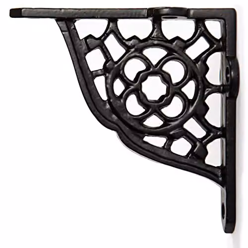 Hammer and Tongs Honeycomb Iron Wall Mounted Shelf Bracket, Matt Black – 3