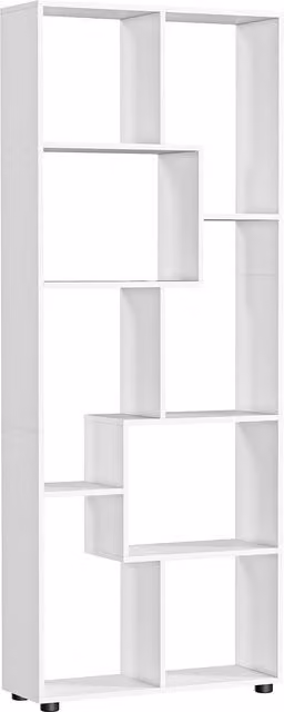 HOMCOM 8-Tier Freestanding Bookcase with Melamine Surface in White – 1