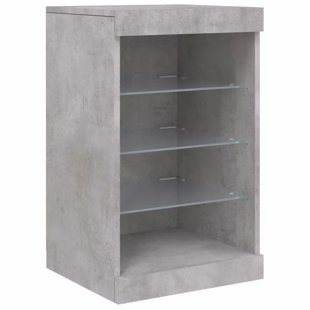 Berkfield Home Modern Sideboard with Integrated LED Lights in Concrete Grey, W/D/H: 41 x 37 x 67 cm – 2
