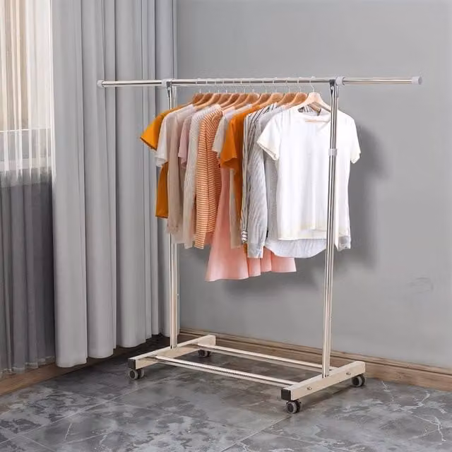 EONLION A-Coat Heavy Duty Metal Clothes Rail and Storage Shelf in Silver, Width: 50 cm – 1