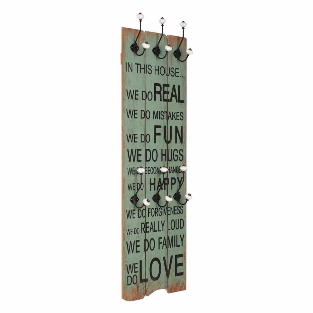 Berkfield Home Wall-mounted Coat Rack with 6 Hooks, Happy Love, Multicolour, W: 120 cm, D: 40 cm – 2